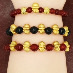 2025 Year Of The Snake Zodiac Bracelet Agate Obsidian Beads Lucky Fortune Snake Charm Bracelet For Men Women Ethnic Style Jewelry Gift