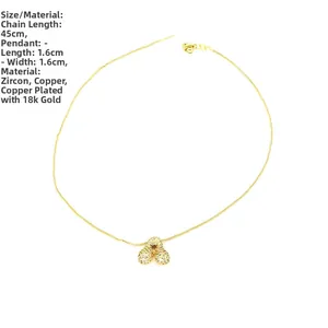 Detail of 18k gold plated bubble pendant necklace with zirconia and 45cm box chain