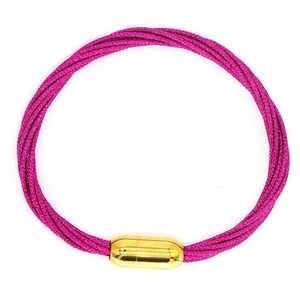 Bracciale etnico intrecciato rosso rosa con chiusura magnetica dorata per uomo e donna