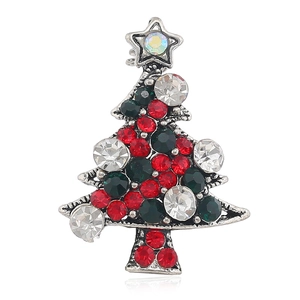 Vintage Western Style Alloy Rhinestone Christmas Tree Brooch For Women Festive Party Gift Exquisite Jewelry Pin Accessories