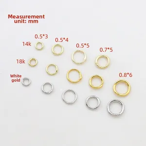 Anneaux de jonction en or 14k 18k et blanc en plusieurs tailles pour bijoux DIY