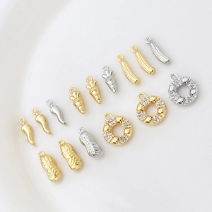Pendentifs fruits et légumes plaqués or 14 carats pour la création de bijoux DIY