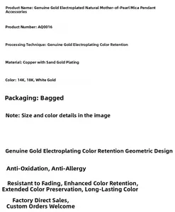 Detailed specifications for 14K gold plated natural shell mother of pearl pendant charms