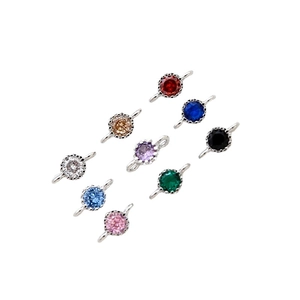 Neun farbenfrohe Zirkonia-Schmuckverbinder für DIY-Halsketten und Armbandherstellung