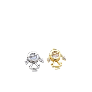 Pendentifs petite fille plaqués or 14k avec zircone pour création de bijoux DIY