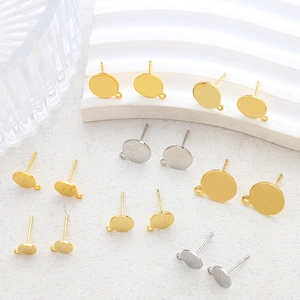DIY Schmuckherstellung Zubehör Rund Flach Kreis Ohrstecker Mit Aufhängeschlaufe 925 Sterling Silber Ohrstecker-Stift Zubehör