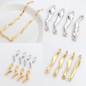 14k gold plated irregular organic connector for DIY necklaces and bracelets making