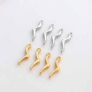 Polished S-shaped 14k gold and silver plated jewelry connectors for DIY necklaces