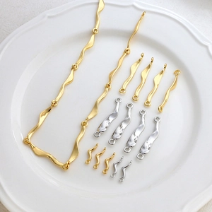 14k gold plated wave connectors for DIY jewelry making in gold and silver finish