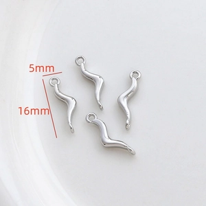 Detailed silver S-shape wave jewelry connectors in 16mm x 5mm size for DIY bracelets