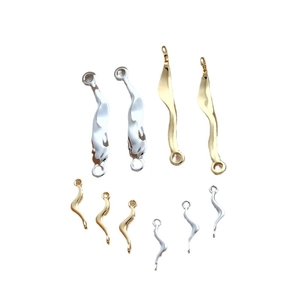 14k gold plated irregular wave connectors for DIY necklaces and bracelets in gold and silver