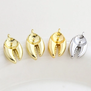 Verguld Koperen Krabbenklauw Kunstparelhanger Instelling DIY Sieraden Accessoire Kreeftenklauw Vorm Voor Ketting Oorbellen Vrouwen