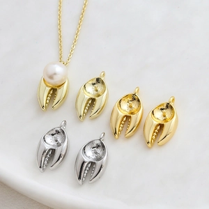 Gouden en zilveren kreeftenschaar hangers met parels voor DIY sieraden en kettingen
