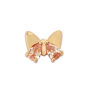 Elegante gouden vlinderhanger met sprankelende champagnekleurige edelstenen