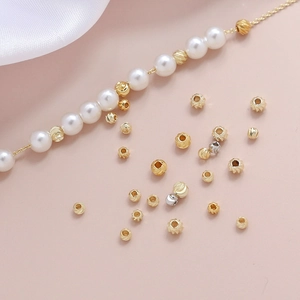 Polierte 14k vergoldete facettierte Zwischenperlen für DIY-Schmuck mit Perlen