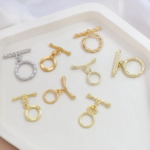Ensemble de fermoirs OT plaqués or 14K en diverses textures pour bijoux DIY