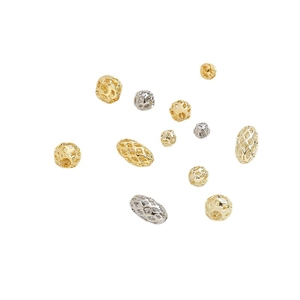 Cuentas espaciadoras de malla metálica en oro y plata para la creación de joyas DIY