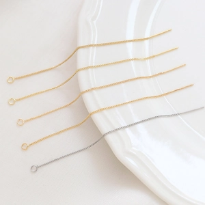 5pcs 14K gold plated tassel chain earrings accessories with needle and ring in gold and silver
