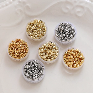 Perles d'Espacement Facettées en Cuivre Plaquées Or 14K 18K Coupées au Laser Perles Rondes en Métal pour DIY Bracelet Collier Création de Bijoux