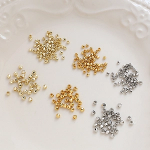 Perles d'espacement facettées en plaqué or 14K pour la création de bijoux DIY en trois couleurs