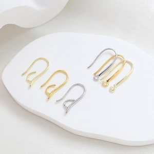 Minimalist 14k gold-filled U-shape ear hooks in gold and silver for DIY jewelry making