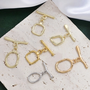 14k gold plated and silver OT toggle clasps set for DIY jewelry necklace making