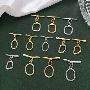 14k 18k Gold Plated Copper Toggle Clasps OT Connectors For DIY Necklace Bracelet Jewelry Making Geometric Findings Clasps