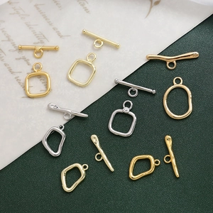 14k gold and silver plated OT toggle clasps in various geometric shapes for DIY jewelry