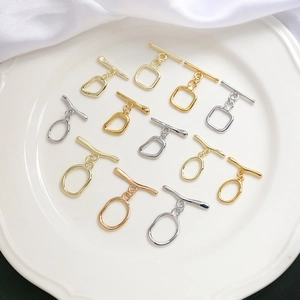 Assorted gold and silver plated OT toggles and necklace clasps for DIY jewelry making