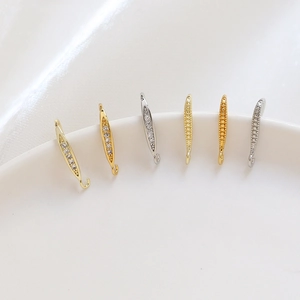 Copper Real Gold Plated U-Shaped Earring Hooks With Zircon Minimalist DIY Jewelry Making Findings Components For Women Handmade