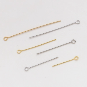 Alfileres de ojo de metal dorado y plateado para joyería DIY en varias especificaciones
