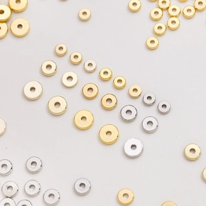 Cuentas Espaciadoras de Cobre Chapado en Oro Real Cuentas de Disco Planas y Redondas para Collar Pulsera DIY Joyería