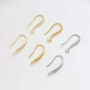 DIY 14k gold-plated U-shaped earring hooks with smooth and textured metal finishes
