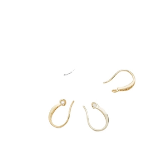 14k gold filled U-shaped earring hooks with zircon accents for DIY jewelry making