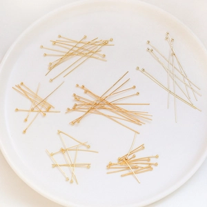 Electroplated Copper Ball Head Pins Gold Silver Plated Round Head T Pins For DIY Necklace Earrings Jewelry Making Findings