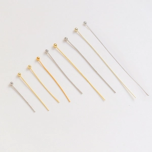 Golden and silver ball head pins for DIY jewelry making in multiple sizes and lengths