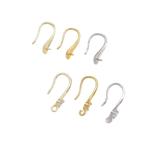Ganchos para pendientes bañados en oro 14k con circonitas para creación de joyas DIY