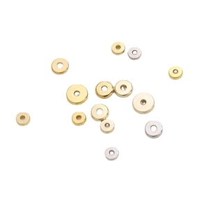 Cuentas espaciadoras pulidas de oro de 14K y plata para joyería DIY en varios tamaños