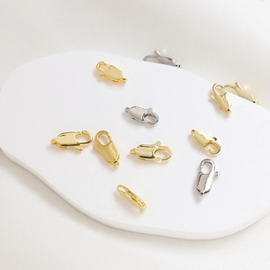 14K gold plated lobster clasps in gold and silver for DIY jewelry making sets
