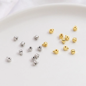 Perline schiacciatili in oro 14k e argento per accessori per la creazione di gioielli