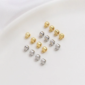 Set di tappi in oro 14k e argento per gioielli fai-da-te con finitura lucida a specchio