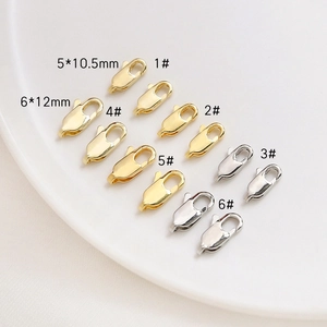 14K gold plated lobster clasps in various sizes and colors for DIY jewelry making