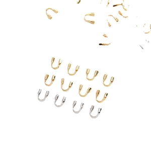 Protector de hilo en forma de U de metal chapado en oro y plata para hacer joyas