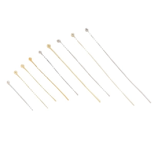 14k gold plated ball head pins in gold and silver for DIY jewelry making and beading