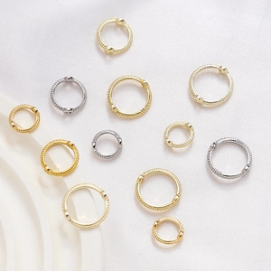 Anillos metálicos de cuerda trenzada en oro y plata para creación de joyas DIY