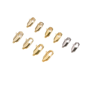 Polished 14K gold and silver plated lobster clasps for DIY jewelry making sets