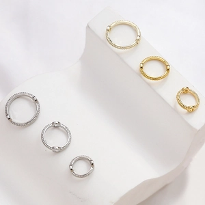 Pendientes de aro texturizados bañados en oro de 14K, oro y plata, tamaños para joyería DIY