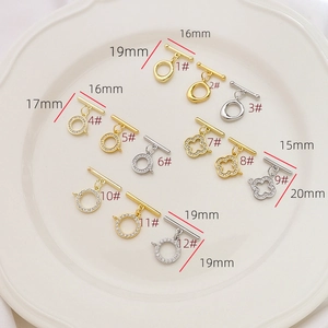 Verschiedene 14k vergoldete OT-Knebelverschlüsse für DIY-Schmuckherstellung in 15-20mm Größe