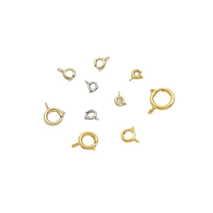 Cierres de anillo de resorte bañados en oro de 14k y plata para creación de joyas DIY