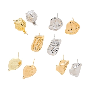 Baroque style gold and silver DIY earring accessories with abstract lion head and lava shapes